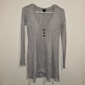 Rue21 Light Gray Ribbed Mini Dress
